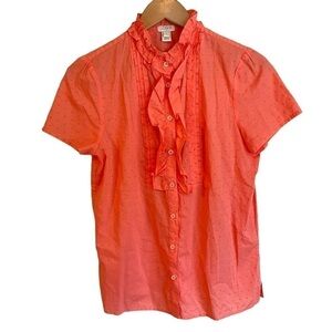 J. Crew | Swiss Dot Ruffle Blouse